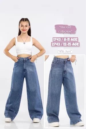 Girls Casual Wide Leg Jeans