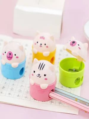 Cute cartoon cat dual hole pencil sharpener