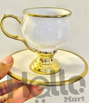 Gold Trim Coffee Cup Set