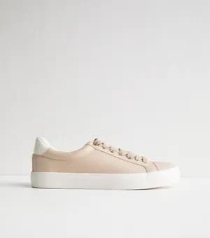 New Look Faux Leather Lace Up Trainers
