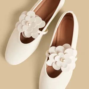 MAX flower accent slip on ballerina shoes