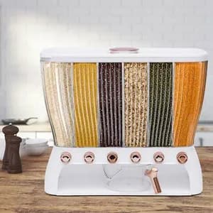 6-Grid Cereal Grain Storage Dispenser