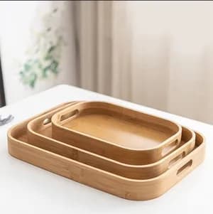 Bamboo Serving Tray Set of 3