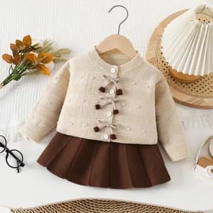 Girls two piece Sweater top and skirt set