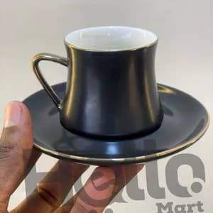 Black Coffee Cup Set 6 Pieces