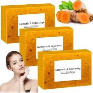 Turmeric & Kojic Acid Brightening Soap for Face and Body ,Dark Spot Remover