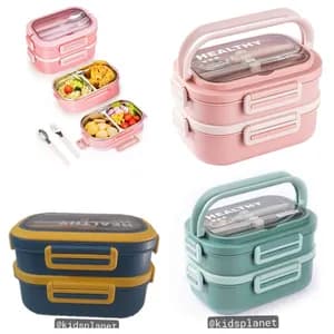 Double layer partition lunch box