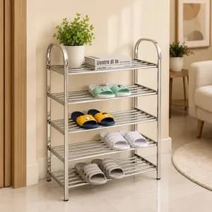 5-Layer Stainless Steel Shoe Rack