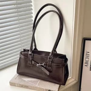 Shoulder bag with buckle details