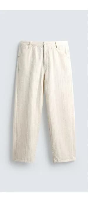 Zara Textured Striped Jeans Size L