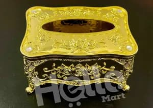 Ornate Golden Tissue Holder Box