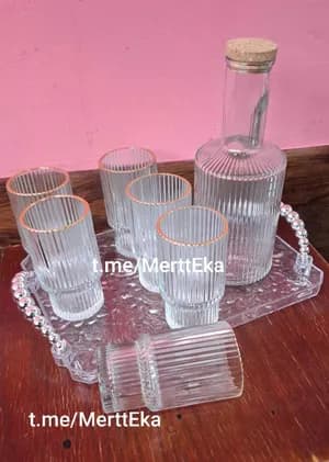 Stripped water glass set