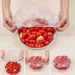 100 Pieces Disposable Food Cover Plastic Wrap Stretch Food Lids