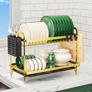 2-Tier Metal Dish Drying Rack