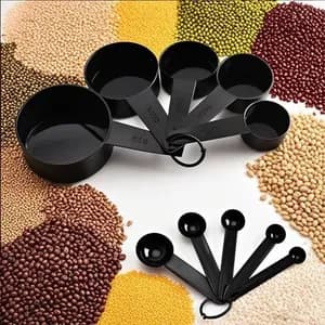10PCS Black Measuring Cup and Spoon Set