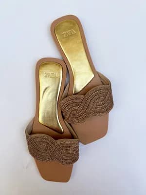 Zara embellished flat sandals