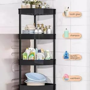 4 tier moveable corner storage rack