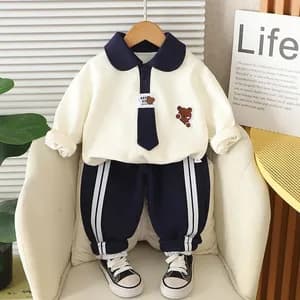 Unisex Sweatshirt with Tie and Pant Set