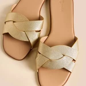 MAX cross strap slip on flat sandals