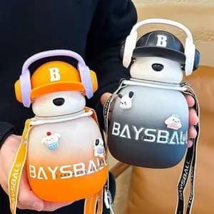 Water bottle bear head with headphone