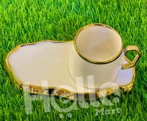 Elegant Gold-Rim Coffee Cup Set