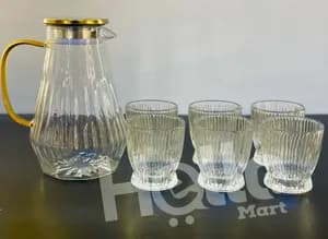 Glass Water Jug with Six Glasses