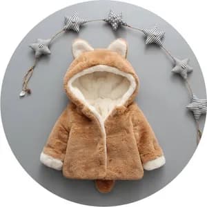 Unisex Panda Ear Puffer Jacket 1-5 Year