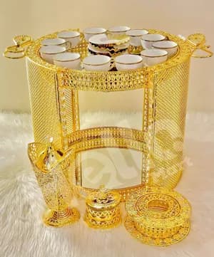 Large Golden Coffee Rekebot Set