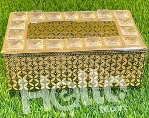 Golden Decorative Tissue Box Holder