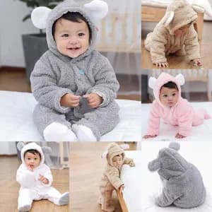 Newborn Baby Winter Clothes Bear Hooded Coat Romper Outfits Jumpsuit