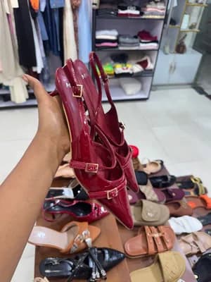 Red Slingback Heeled Shoes Size 41