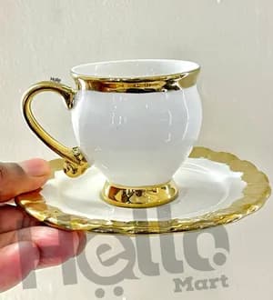 Gold Trim Coffee Cups Set