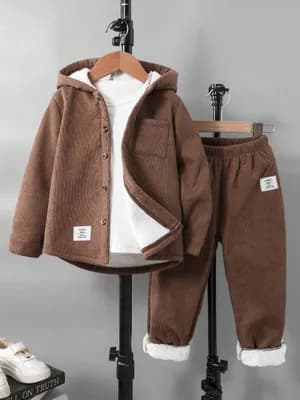 Unisex Warm Furry Jacket and Pant Set