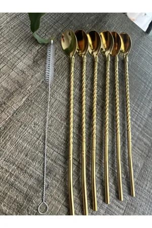 6pcs Reusable Stainless Straws with Brush