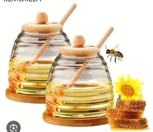 Glass Honey Dispenser with Dipper