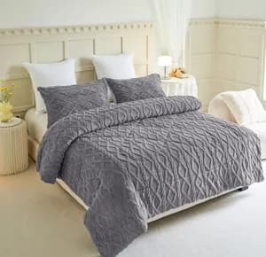 3 Pieces Sherpa Fleece Comforter Set