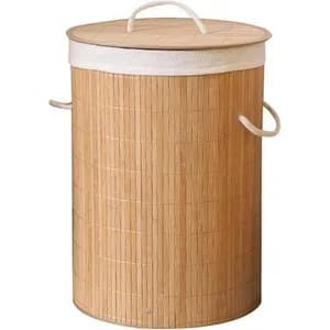 Bamboo Style Laundry Hamper with Lid