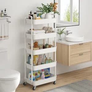 Plastic Rolling Cart Storage Shelf