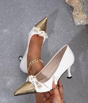 Bowknot pointed toe high heels
