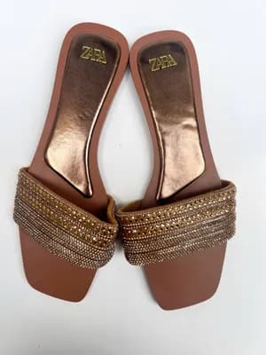 Zara rhinestone-embellished flat sandals