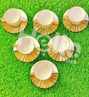 Gold Rim Coffee Cups Set of 6