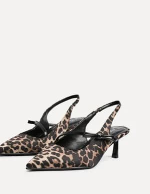 LINZI timeless leopard print bow detail court heels