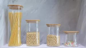 4PCS Borosilicate Glass Storage Jar Set