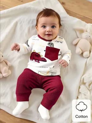 Unisex infant two piece set outfit