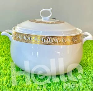 White Ceramic Stew Serving Bowl