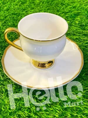 White Gold Coffee Cup Set