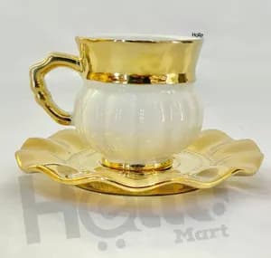Golden Coffee Cups Set 6 Pieces