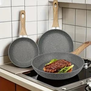 Momcoc 3pcs Ceramic Fry Pan Set