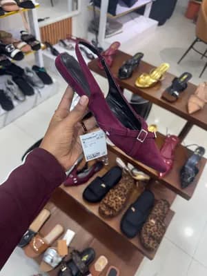 Burgundy Pointed Slingback Shoes Size 38