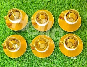 White Gold Coffee Cup Set of 6